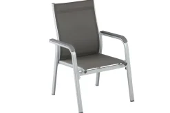 Hot BasicPlus Garten-Essgruppe, 6 Personen, ausziehbar, 180-240cm, Alu/Textilene, Stapelsessel Garten-Essgruppen