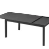 Sale BasicPlus Garten-Essgruppe, anthrazit/schwarz, Alu/Textilene/Spraystone-Glas, Tisch 160/260 x 100 cm, 6 Klappstühle Garten-Essgruppen