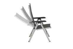 Sale BasicPlus Garten-Essgruppe, silber / anthrazit, Alu / Spraystone / Textil, Tisch 180/280x100cm, 6 Klappstühle Garten-Essgruppen