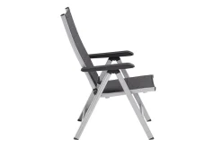 Discount BasicPlus Padded Klappstuhl, silber/anthrazit, Alu/Textilene, 0301201-9000, verstellbare Rückenlehne Aluminium-Gartenmöbel|Gartenstühle & Gartensessel