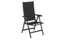 Clearance BasicPlus PaddedKlappstuhl, anthrazit, Alu/Textilene, 0301201-9400, verstellbare Rückenlehne Aluminium-Gartenmöbel|Gartenstühle & Gartensessel