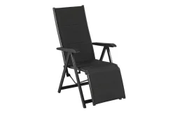 Discount BasicPlus PaddedRelaxsessel, anthrazit, Alu/Textilene, 0301216-9400, verstellbare Rückenlehne Aluminium-Gartenmöbel|Gartenstühle & Gartensessel