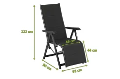 Discount BasicPlus PaddedRelaxsessel, anthrazit, Alu/Textilene, 0301216-9400, verstellbare Rückenlehne Aluminium-Gartenmöbel|Gartenstühle & Gartensessel