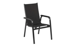 Hot BasicPlus PaddedStapelsessel, anthrazit, Alu/Textilene, 0301202-9400, stapelbar Aluminium-Gartenmöbel|Gartenstühle & Gartensessel