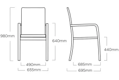 BasicPlus Premium, anthra/lakritz, Alu/Outdoorgewebe, 6x Stapelsessel (0102405-7000) Garten-Essgruppen|Aluminium-Gartenmöbel