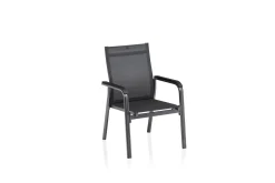 BasicPlus Premium, anthra/lakritz, Alu/Outdoorgewebe, 6x Stapelsessel (0102405-7000) Garten-Essgruppen|Aluminium-Gartenmöbel