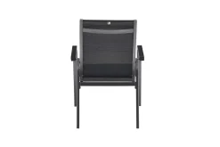 Outlet BasicPlus Premium Garten-Essgruppe, anthrazit, Alu/Spraystone, Tisch 180/240x90 cm, 6 Stapelsessel Garten-Essgruppen|Aluminium-Gartenmöbel