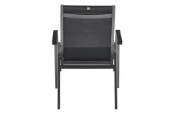 Discount BasicPlus Premium Garten-Essgruppe, anthrazit, Alu/Textilene, Tisch 180/240 cm, 6 Stapelsessel Garten-Essgruppen|Aluminium-Gartenmöbel