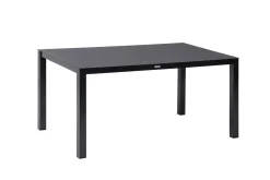 Discount BasicPlus Premium Garten-Essgruppe, anthrazit, Alu/Spraystone, Tisch 160x95 cm, 4 Stapelsessel Garten-Essgruppen|Aluminium-Gartenmöbel