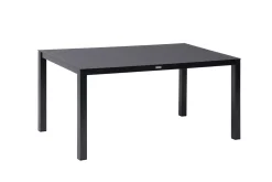 Outlet BasicPlus Premium Garten-Essgruppe, anthrazit, Alu/Spraystone, Tisch 160x95 cm, 6 Stapelsessel Garten-Essgruppen