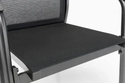 Outlet BasicPlus Premium Garten-Essgruppe, anthrazit, Alu/Spraystone, Tisch 160x95 cm, 6 Stapelsessel Garten-Essgruppen