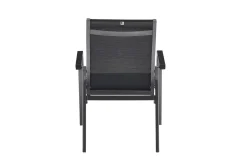 Outlet BasicPlus Premium Garten-Essgruppe, anthrazit, Alu/Spraystone, Tisch 160x95 cm, 6 Stapelsessel Garten-Essgruppen