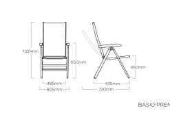 Hot Basic Plus Premium Klappstuhl, silber/lakritz, Alu/Outdoorgewebe,0102401-0000 Aluminium-Gartenmöbel|Gartenstühle & Gartensessel