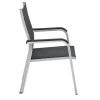 Sale BasicPlus Premium, silber/ lakritz, Alu/Outdoorgewebe, 4 Stapelsessel (0102405-0000) Garten-Essgruppen