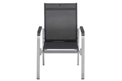 Sale BasicPlus Premium, silber/ lakritz, Alu/Outdoorgewebe, 4 Stapelsessel (0102405-0000) Garten-Essgruppen