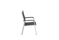 Sale Basic Plus Premium Stapelsessel, silber/lakritz, Alu/Outdoorgewebe, 0102405-0000 Gartenstühle & Gartensessel