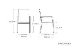 Discount Basic Plus Premium Stapelsessel, anthrazit/lakritz, Alu/Outdoorgewebe,0102405-7000 Gartenstühle & Gartensessel