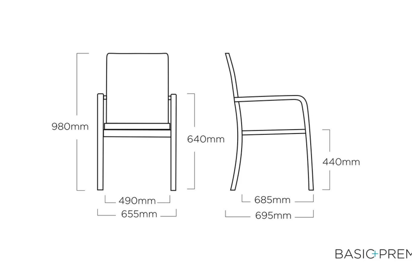 Discount Basic Plus Premium Stapelsessel, anthrazit/lakritz, Alu/Outdoorgewebe,0102405-7000 Gartenstühle & Gartensessel