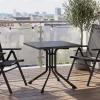 Discount BasicPlus Pro Balkon-Set, anthrazit, Aluminium/KETTALUX/Textilene, Tisch 70 x 70 cm, 2 Klappstühle, ergonomisch Balkonmöbel-Set|Aluminium-Gartenmöbel