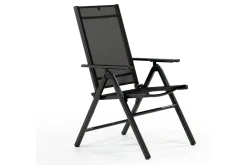 Discount BasicPlus Pro Balkon-Set, anthrazit, Aluminium/KETTALUX/Textilene, Tisch 70 x 70 cm, 2 Klappstühle, ergonomisch Balkonmöbel-Set|Aluminium-Gartenmöbel