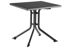Discount BasicPlus Pro Balkon-Set, anthrazit, Aluminium/KETTALUX/Textilene, Tisch 70 x 70 cm, 2 Klappstühle, ergonomisch Balkonmöbel-Set|Aluminium-Gartenmöbel