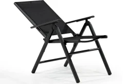 Discount BasicPlus Pro Balkon-Set, anthrazit, Aluminium/KETTALUX/Textilene, Tisch 70 x 70 cm, 2 Klappstühle, ergonomisch Balkonmöbel-Set|Aluminium-Gartenmöbel