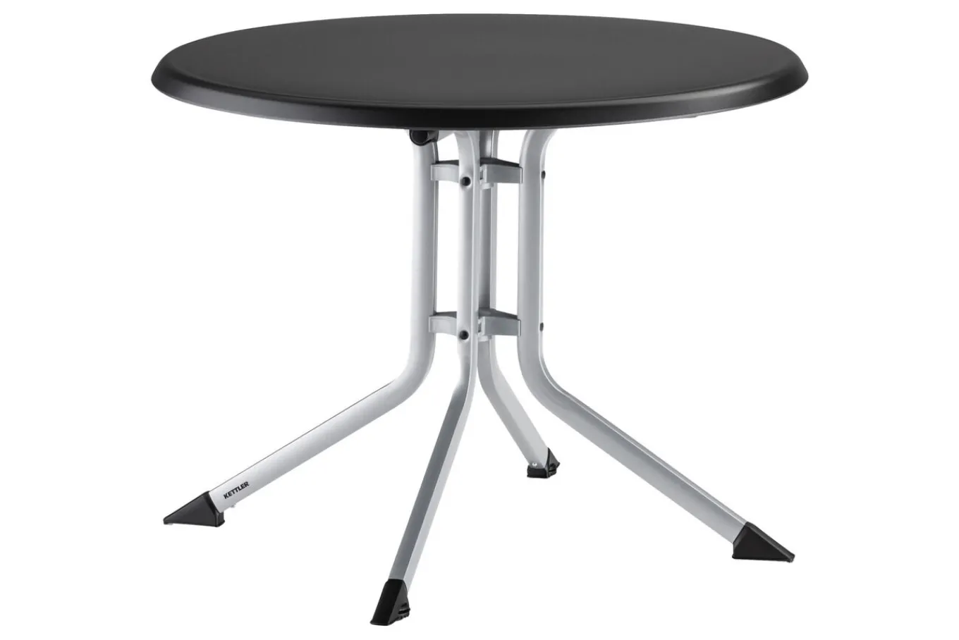 Outlet BasicPlus Pro Balkon-Set, silber/anthrazit, Aluminium/Textilene/KETTALUX, Tisch Ø 70 cm, klappbar, pflegeleicht Balkonmöbel-Set|Aluminium-Gartenmöbel