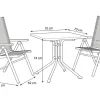 Clearance BasicPlus Pro Balkon-Set, silber/anthrazit, Aluminium/KETTALUX/Textilene, Tisch 70 x 70 cm, 2 Klappstühle Balkonmöbel-Set