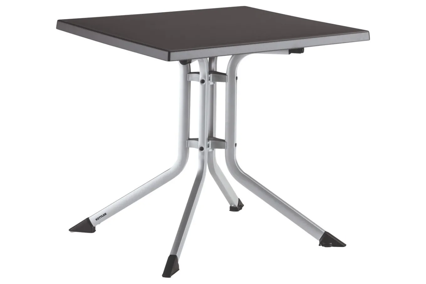 Clearance BasicPlus Pro Balkon-Set, silber/anthrazit, Aluminium/KETTALUX/Textilene, Tisch 70 x 70 cm, 2 Klappstühle Balkonmöbel-Set