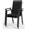 Best BasicPlus Pro Balkon-Set, anthrazit, Aluminium/Textilene/KETTALUX, 80 x 80 cm, 2 Stapelstühle Balkonmöbel-Set