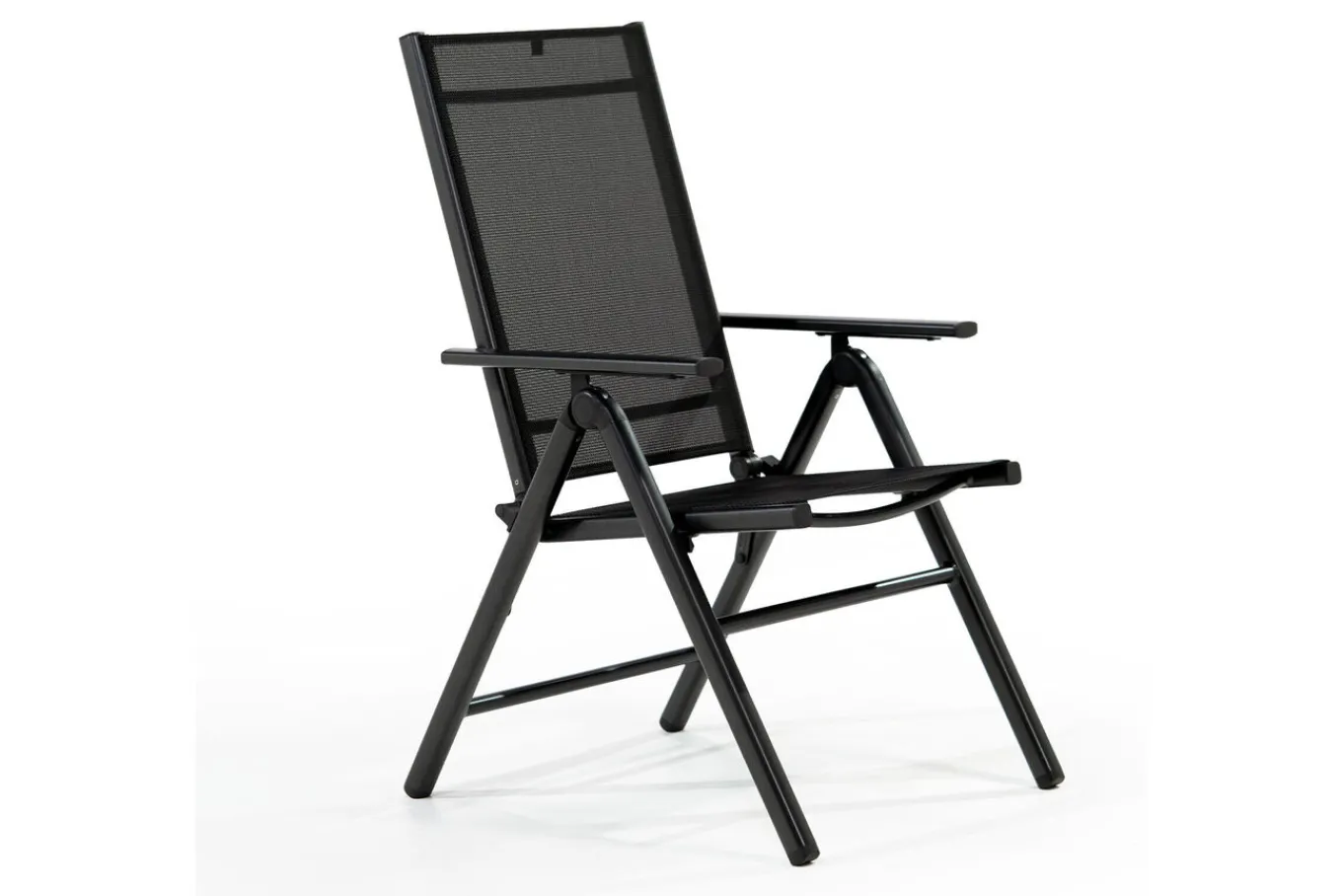 New BasicPlus Pro Balkon-Set, anthrazit, Aluminium/KETTALUX/Textilene, Tisch Ø 70 cm, 2 Klappstühle, schmutzabweisend Balkonmöbel-Set