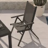 Discount BasicPlus Pro Balkon-Set, anthrazit, Alu/Textilene, Tischplatte klappbar 80 x 80 cm, 2 Klappstühle, geeignet für Balkone Garten-Essgruppen