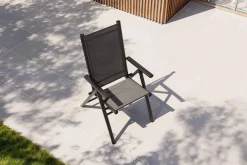 Sale BasicPlus Pro Balkon-Set, anthrazit, Alu/Textilene, Ø100 x 74 cm, 2 Klappstühle, geeignet für Balkone Garten-Essgruppen