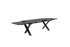 Discount BasicPlus Pro Garten-Essgruppe, anthrazit, Alu/Textilene/Spraystone, Tisch 180/280 x 100 cm, 8 Stapelsessel Garten-Essgruppen