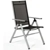 Best BasicPlus Pro Garten-Essgruppe, silber/anthrazit, Alu/Textilene, Tisch 160 x 95 cm, 4 Klappstühle Garten-Essgruppen