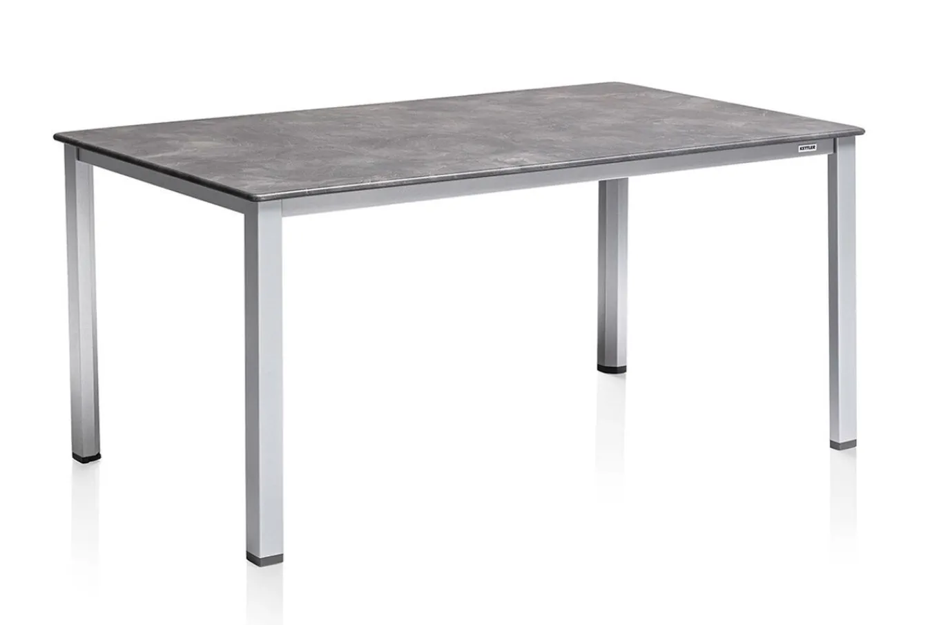 Sale BasicPlus Pro Garten-Essgruppe, silber/anthrazit, Alu/Textilene, Tisch 160 x 90 cm, 6 Stapelsessel Garten-Essgruppen