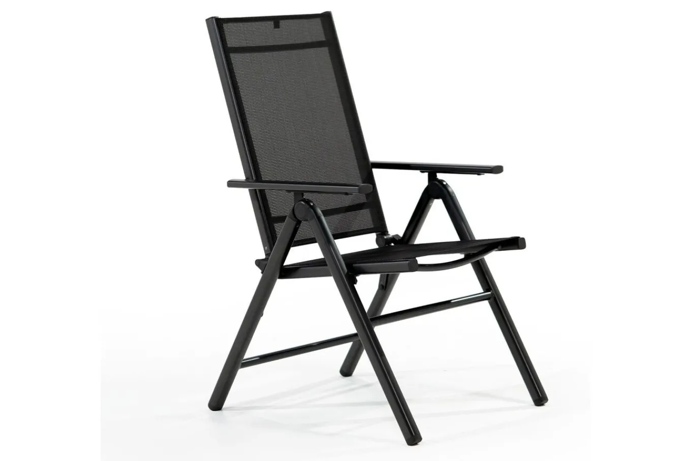 New BasicPlus Pro Garten-Essgruppe, anthrazit/natur, Alu/Textilene/Glas, Tisch ausziehbar 180/240 cm, 6 Klappstühle inkl. Auflagen Garten-Essgruppen