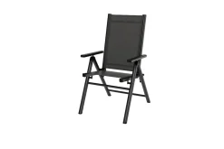 Clearance BasicPlus Pro Garten-Essgruppe, anthrazit, Alu/Textilene, klappbarer Tisch 140 x 95 cm, 4 Klappstühle Garten-Essgruppen