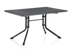 Clearance BasicPlus Pro Garten-Essgruppe, anthrazit, Alu/Textilene, klappbarer Tisch 140 x 95 cm, 4 Klappstühle Garten-Essgruppen