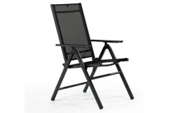 Clearance BasicPlus Pro Garten-Essgruppe, anthrazit, Alu/Textilene, klappbarer Tisch 140 x 95 cm, 4 Klappstühle Garten-Essgruppen