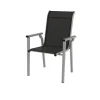 Outlet BasicPlus Pro Garten-Essgruppe, silber/anthrazit, Alu/Textilene, Klapptisch 140 x 95 cm, 4 Stapelsessel Garten-Essgruppen