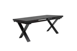 Discount BasicPlus Pro Garten-Essgruppe, anthrazit, Alu/Textilene, Tisch ausziehbar 180/280 x 100 cm, 6 Klappstühle Garten-Essgruppen