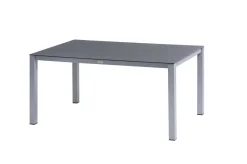 Discount BasicPlus Pro Garten-Essgruppe, silber/anthrazit, Alu/Textilene, Tischplatte 160 x 95 cm, 6 Klappstühle Garten-Essgruppen