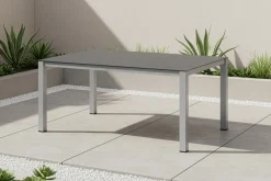 Hot BasicPlus Pro Garten-Essgruppe, silber/anthrazit, Alu/Textilene/Sicherheitsglas, 160 x 95 cm, 4 Klappstühle Garten-Essgruppen