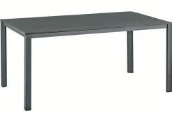 Clearance BasicPlus Pro Garten-Essgruppe, anthrazit/silber, Alu/Textilene, 160 x 95 cm, 4 Klappstühle Garten-Essgruppen