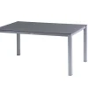 Outlet BasicPlus Pro Garten-Essgruppe, silber/anthrazit, Alu/Textilene, Esstisch 160 x 95 cm, 4 Stapelsessel Garten-Essgruppen