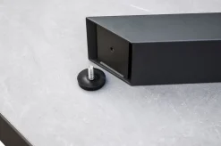 Sale BasicPlus Pro Garten-Essgruppe, anthrazit/schwarz, Alu/Textilene/Steinimitat, 200/260 x 100 cm, 6 Stapelstühle Garten-Essgruppen