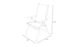 Clearance BasicPlus Pro Klappstuhl, anthrazit, Aluminium/Textilene, 75 x 62 x 110 cm, klappbar Gartenstühle & Gartensessel
