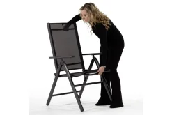 Clearance BasicPlus Pro Klappstuhl, anthrazit, Aluminium/Textilene, 75 x 62 x 110 cm, klappbar Gartenstühle & Gartensessel