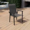 Discount BasicPlus Pro Stapelsessel, anthrazit, Aluminium/Textilene, 70 x 65 x 99 cm, stapelbar Gartenstühle & Gartensessel